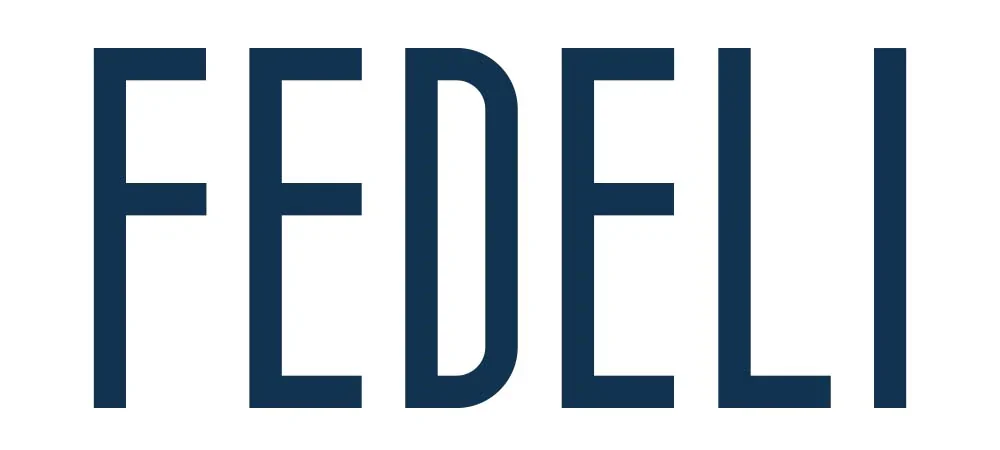FEDELI wordmark logo in dark blue on white background.
